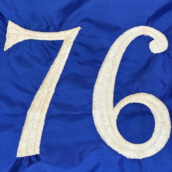 Vtg 1776 76 American USA Nylon Flag Grommets Embroidered Stars and Stripes - Picture 5 of 14